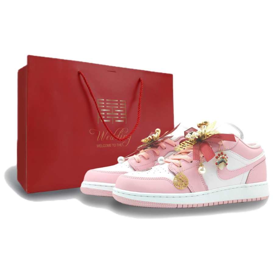 Jordan Jordan Air Jordan 1 Pink Lucky Love, Shopping Bag, Wedding Shoes Cushioning Abrasion Resistant