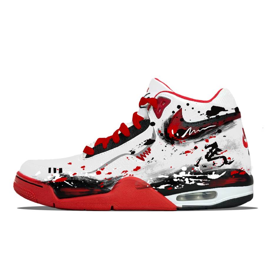 Nike Nike Flight Legacy Abrasion Resistant Slip Resistant High top Vintage Basketball Shoes Men's Dark Red