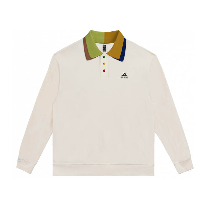 Adidas Adidas LABEL Sweatshirts Unisex White Polo Collar Moderate