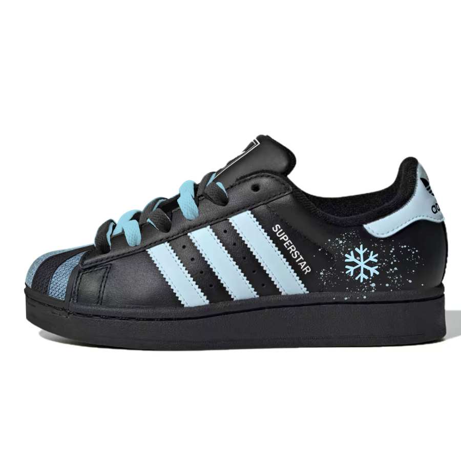 Adidas Adidas Originals Superstar Star Blue Snowflake Cute Slip Resistant Abrasion Resistant Slip Resistant Abrasion Resistant