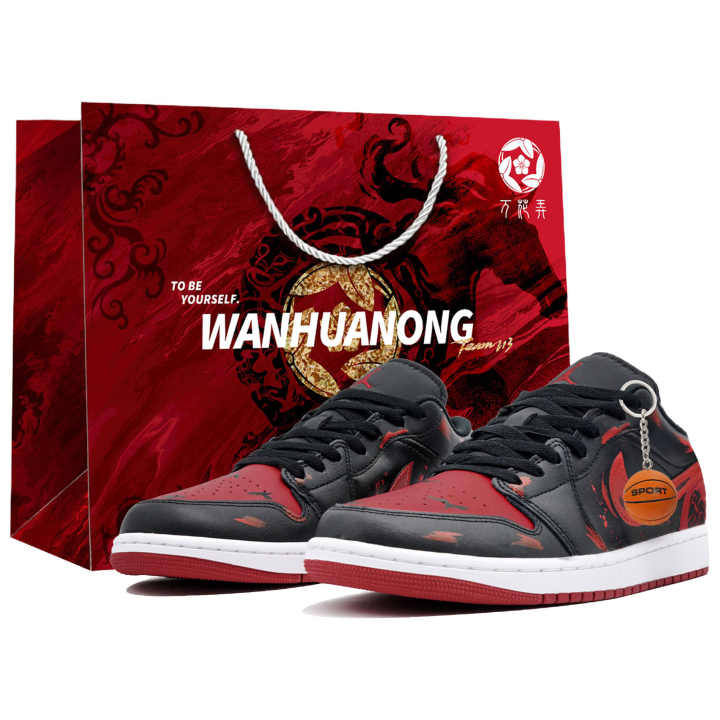 Jordan Jordan Air Jordan 1 Low 'Bred Toe' Kaleidoscope, Dunk, Shopping Bag Slip Resistant Abrasion Resistant Low top