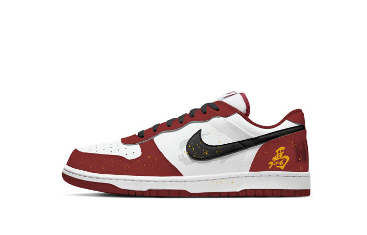 Nike Nike Big Fiery Horse Red Hare Low top Skateboard Shoes Men's Red White