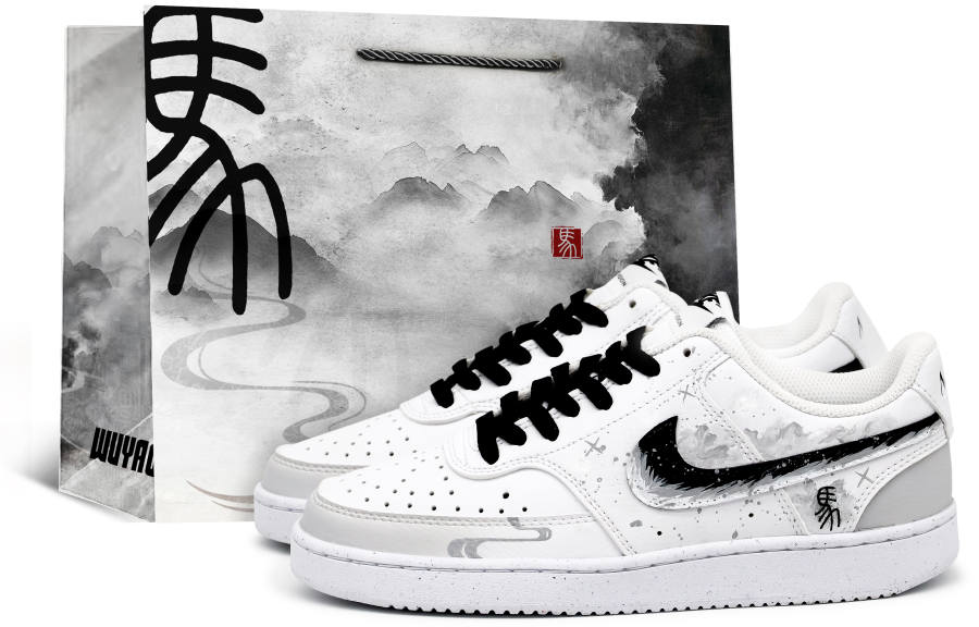 Nike Nike Court Vision 1 Crow Made, Oriental Ink Horse, Special Shopping Bag, Chinese Style, Fall Winter, Horse Year, Casual