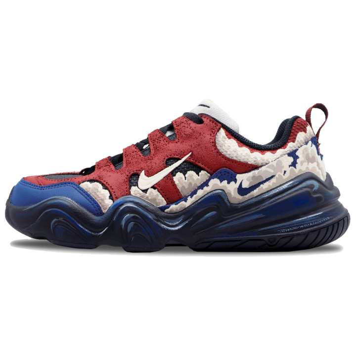Nike Nike Tech Hera Fleeting World Illustration Height Increasing Abrasion Resistant Low top Casual Shoes Men's Blue Red