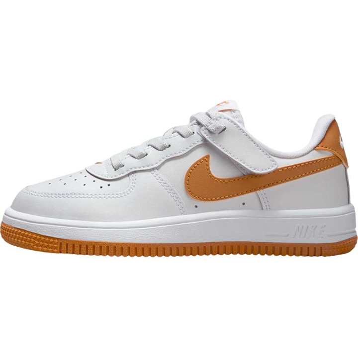 Nike Nike Air Force 1 Abrasion Resistant Low top Skateboard Shoes White Orange Kids'