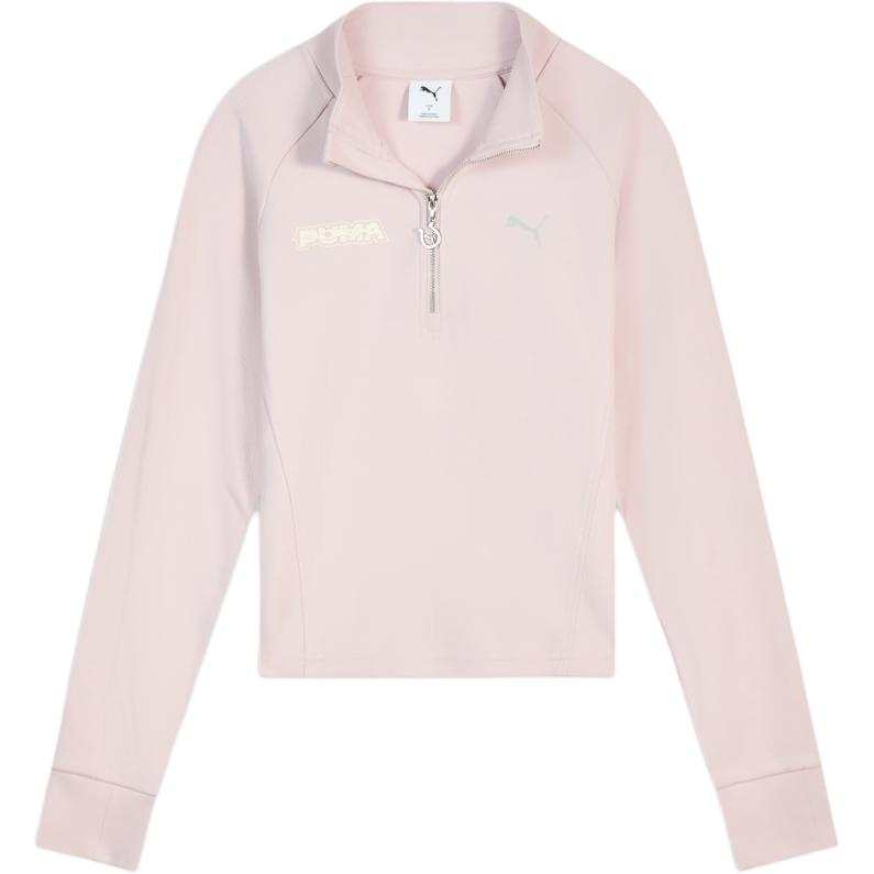 PUMA Pace Sweatshirts Women's Mist Pink Stand Collar Moderate Regular