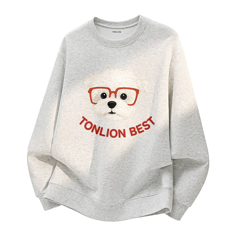 Tonlion Sweatshirts Unisex Crew Neck Moderate Regular