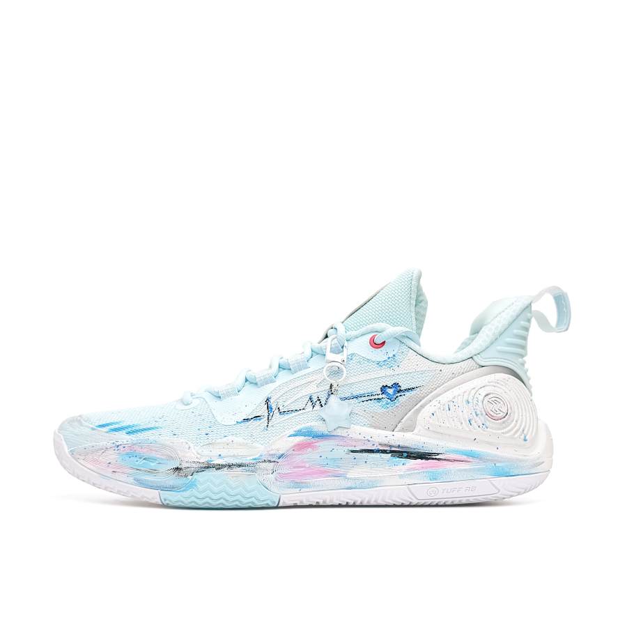 Li-Ning Li Ning Speed 9 Cushioning Slip Resistant Abrasion Resistant Coverage Grip Low top Basketball Shoes Unisex Blue Pink