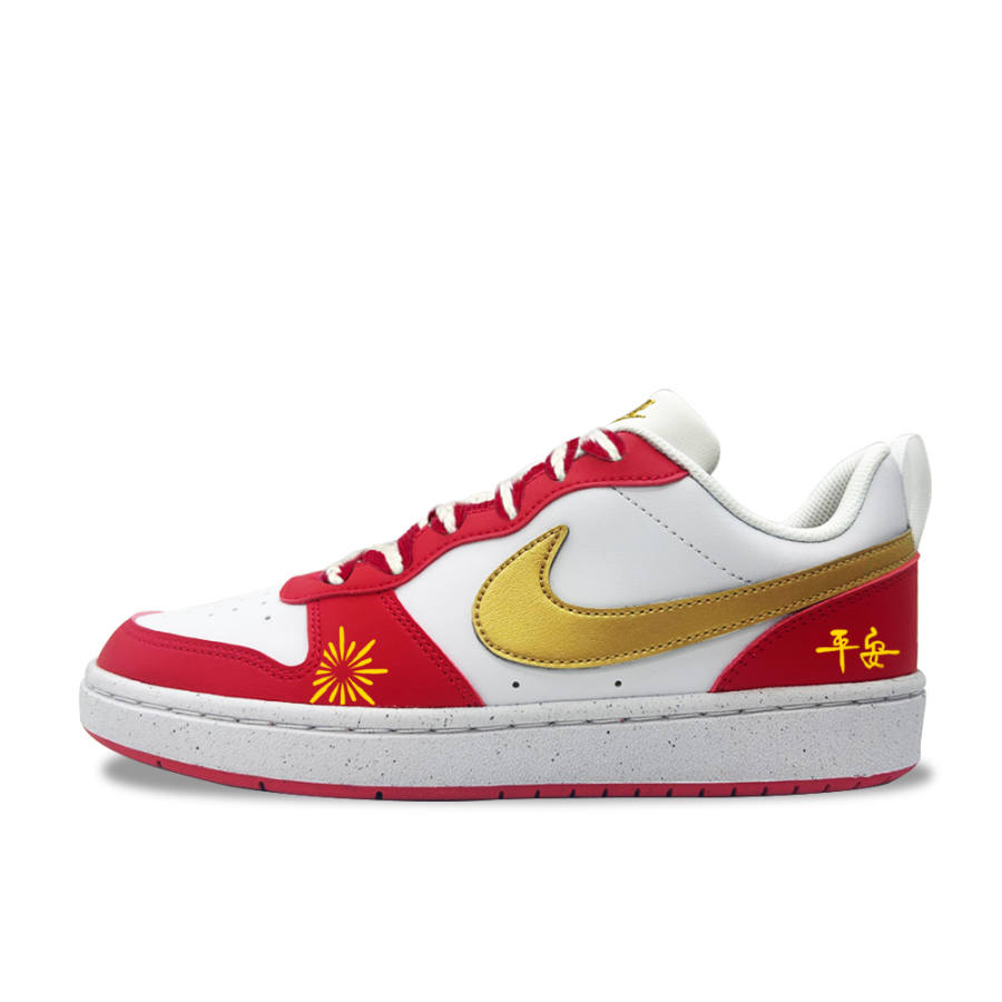 Nike Nike Court Borough RECRAFT Abrasion Resistant Low top Kids' Skateboarding Shoes Red Teenagers