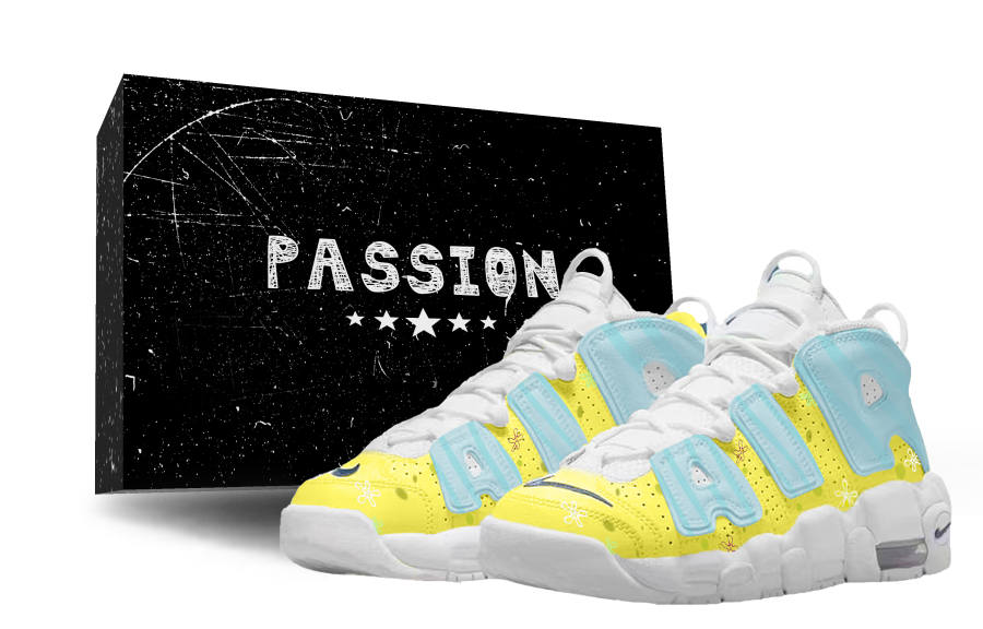 Nike Nike Air More Uptempo Sponge Box, Cute, Girlfriend Abrasion Resistant Mid top Vintage Basketball Shoes Women's Yellow