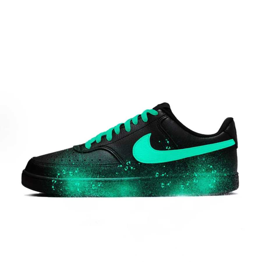 Nike Nike Court Vision Flower Branch Custom, Dark Domain Stinger Low top Skateboard Shoes Unisex Black Green