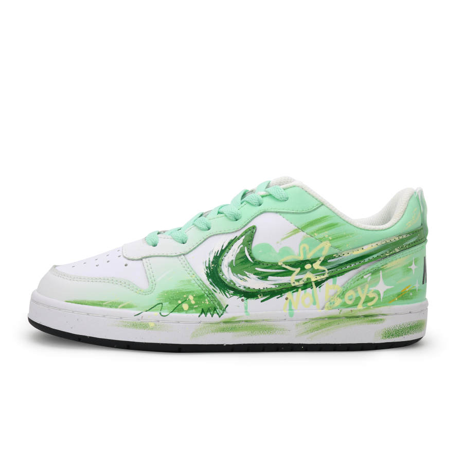 Nike Nike Court Borough Lime Synthetic Leather Abrasion Resistant Balance Low top Kids' Skateboarding Shoes Sprout Green
