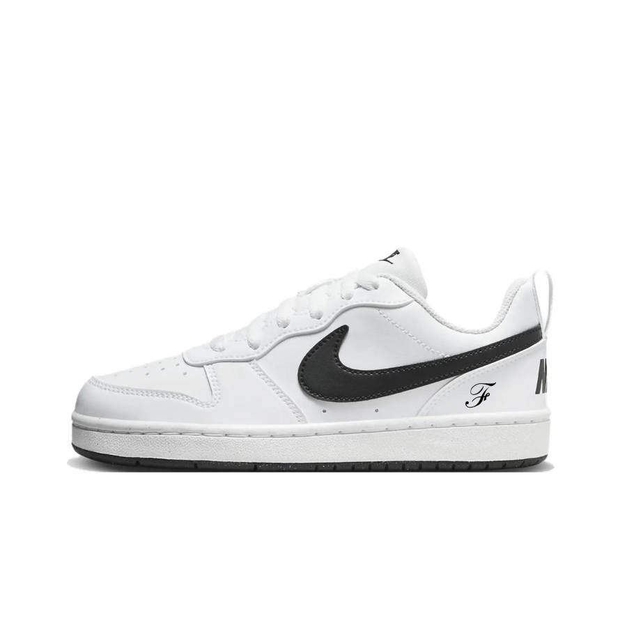 Nike Nike Court Borough White Night Synthetic Leather Abrasion Resistant Low top Skateboard Shoes Unisex White Black