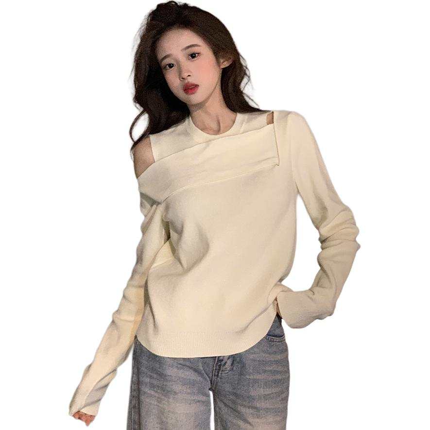 SIXUSICHOU Knitwear Women's Apricot Crew Neck Moderate
