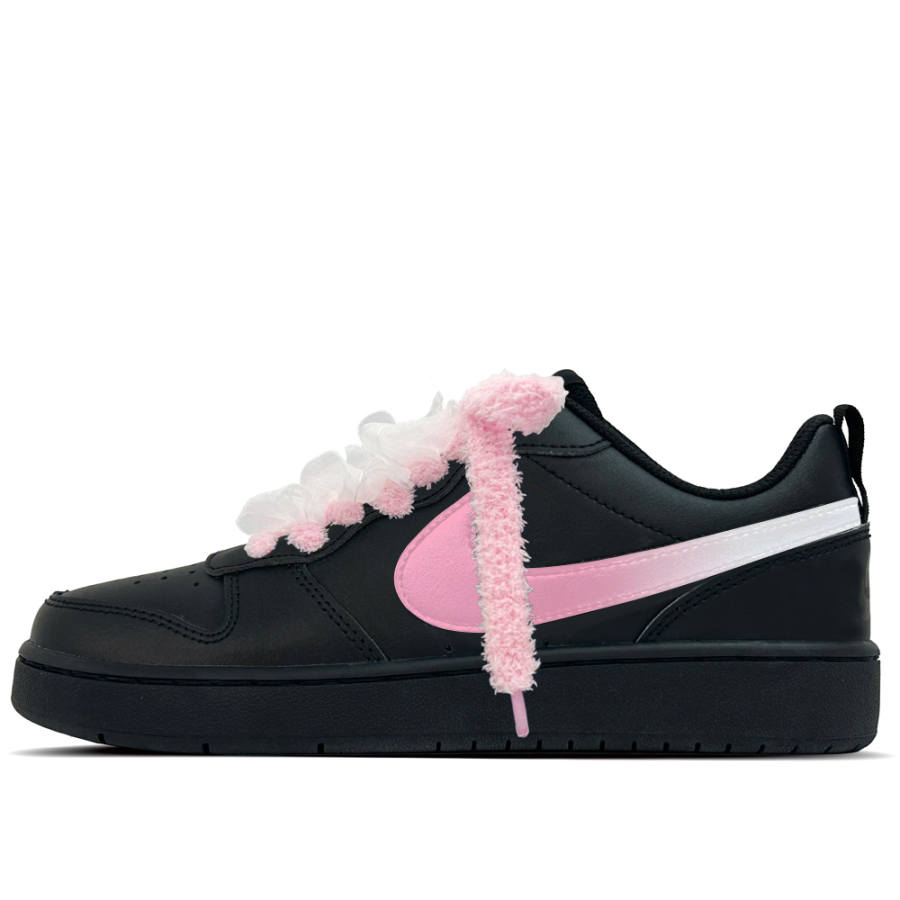 Nike Nike Court Borough Leather Slip Resistant Abrasion Resistant Low top Kids' Skateboarding Shoes Black Teenagers