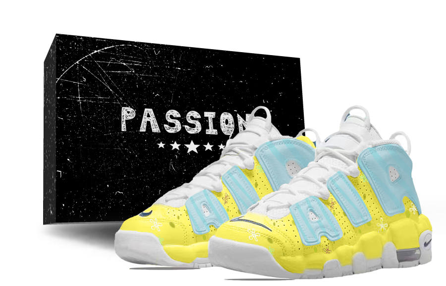 Nike Nike Air More Uptempo Cute, Every Year Abrasion Resistant Mid top Vintage Basketball Shoes Women's Yellow Box