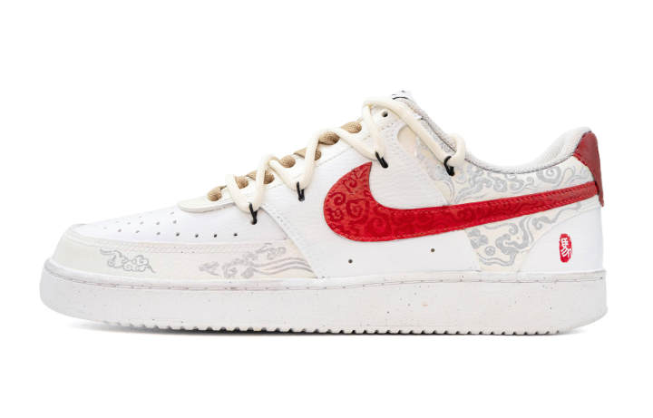 Nike Nike Court Vision 1 Luck On Your Side Abrasion Resistant Balance Low top Skateboard Shoes Men's Ecru