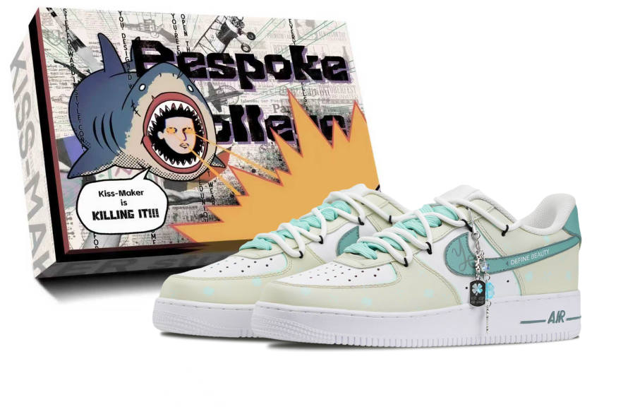 Nike Nike Air Force 1 Synthetic Leather Support Moisture Wicking Low top Skateboard Shoes Unisex Green
