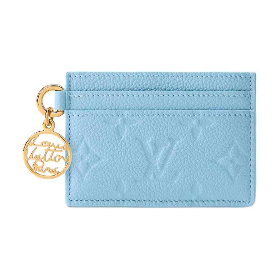 LOUIS VUITTON CHARMS Cow Leather Card Holder Women's Blue