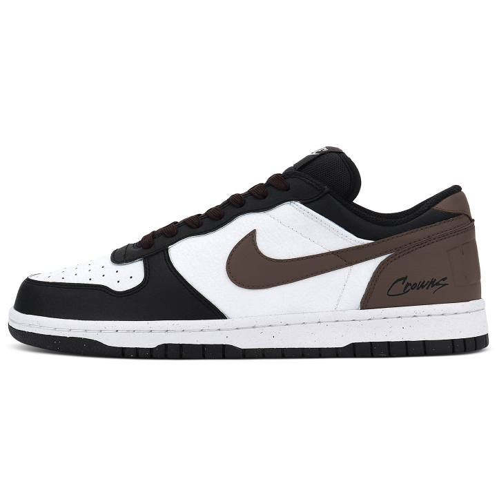 Nike Nike Big Abrasion Resistant Lightweight Breathable Low top Skateboard Shoes Men's Black White Brown