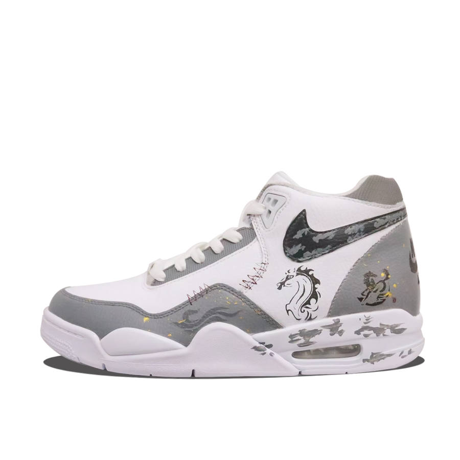 Nike Nike Flight Legacy FrostBlade SwiftShadow Cushioning Abrasion Resistant Mid top Vintage Basketball Shoes Unisex