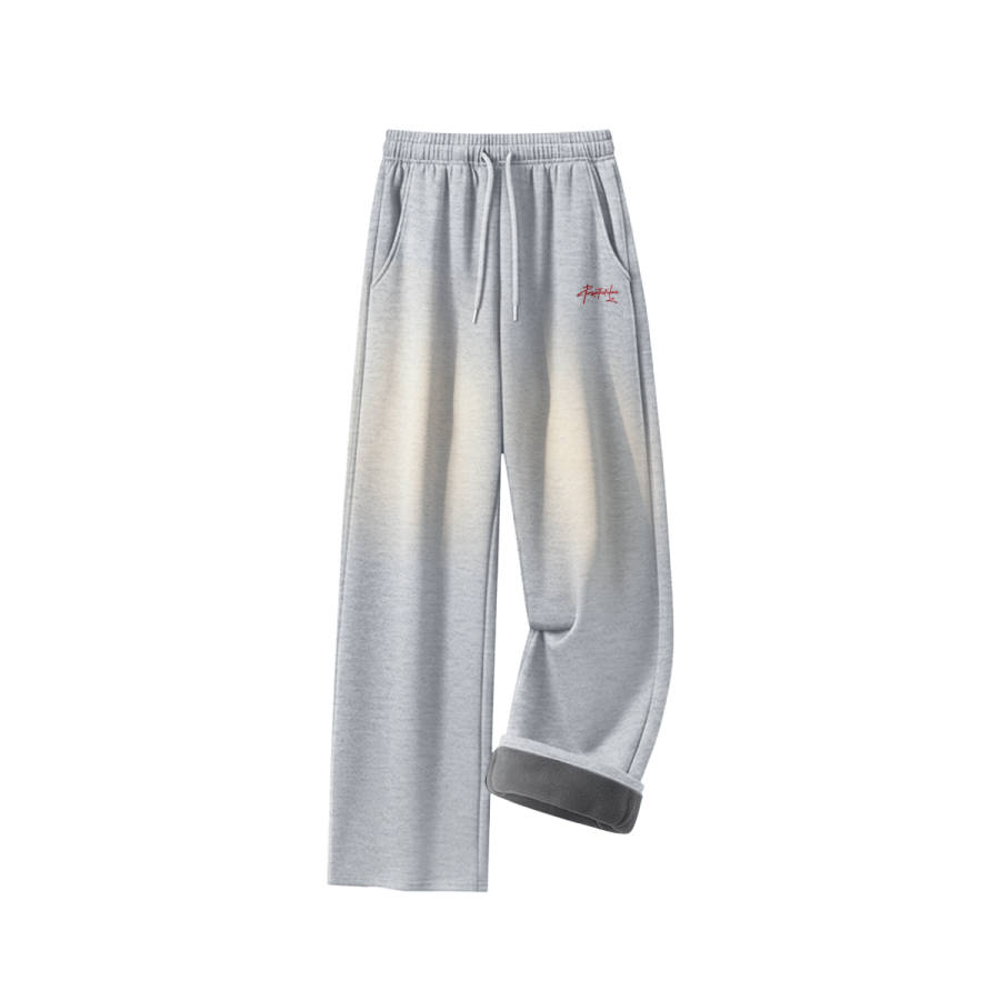 MINISO Casual Pants Unisex Thickened And Fleece Lined Straight Fit Pants