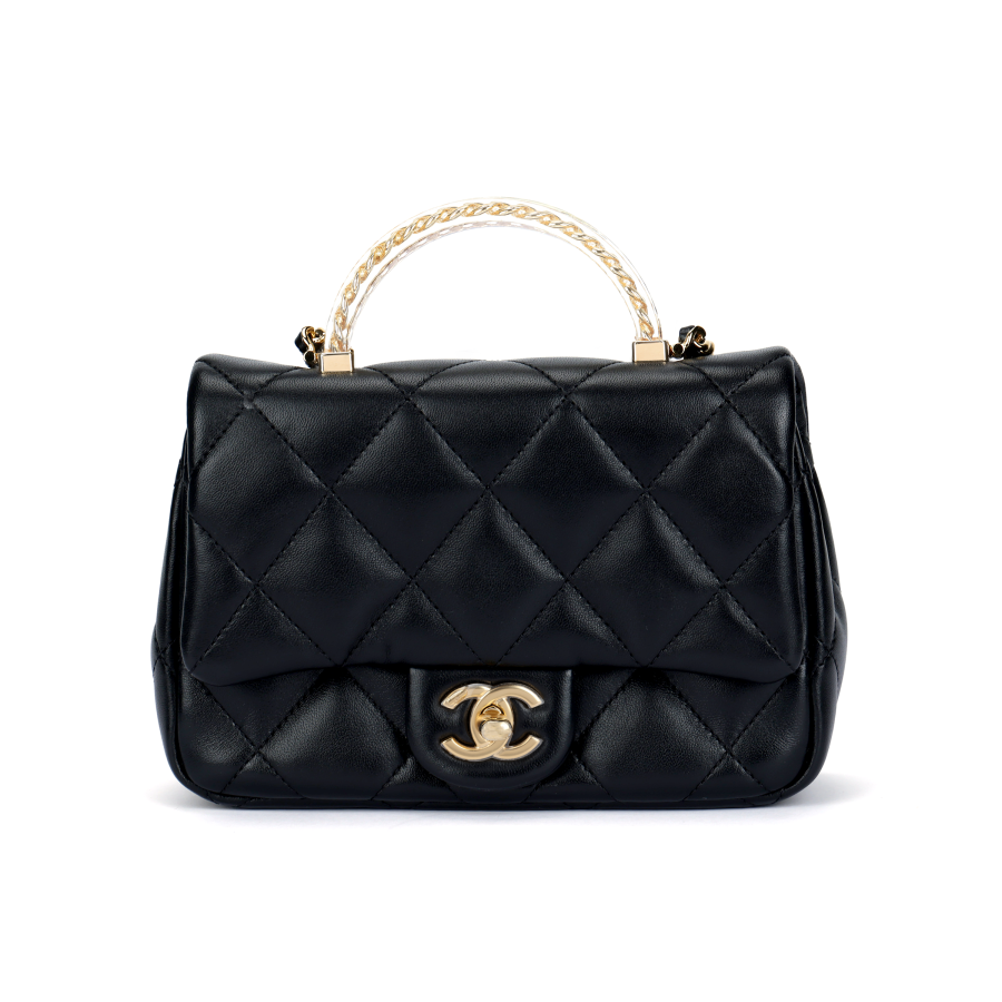 CHANEL Leather Handbag, Shoulder Bag, Crossbody Bag Women's Black
