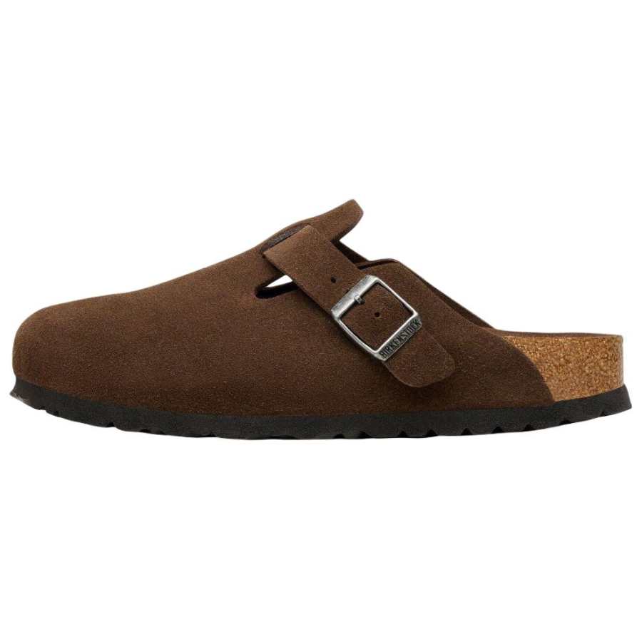 Birkenstock Boston Breathable Birkenstock Shoes Unisex Coffee Regular Loose Fit