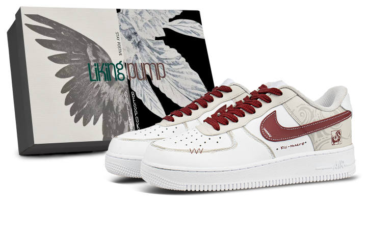 Nike Nike Air Force 1 Leather Low top Kids' Skateboarding Shoes Dark Red Unisex