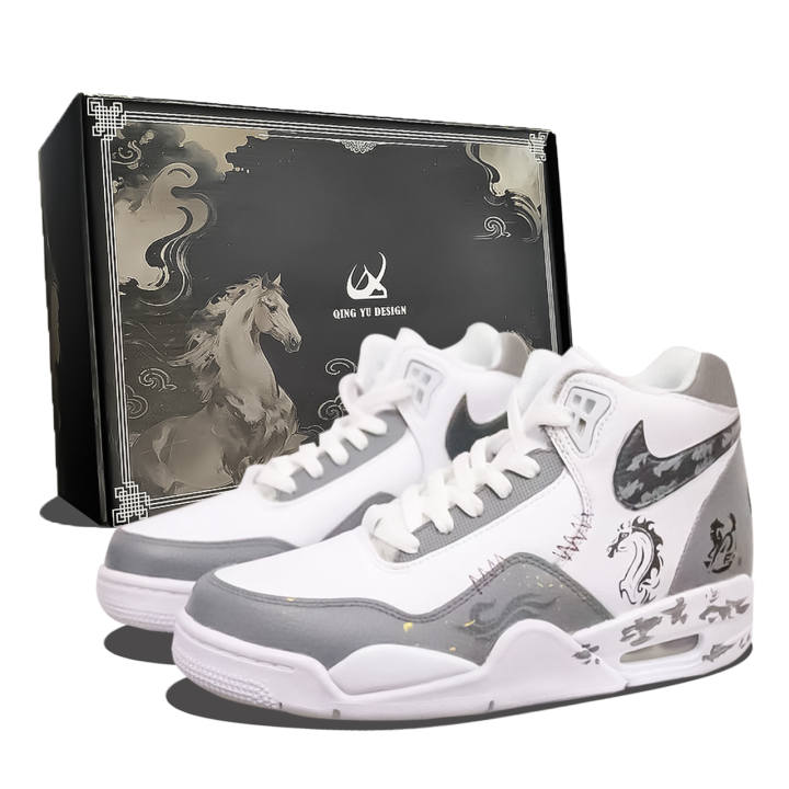 Nike Nike Flight Legacy Frost Blade Swift Shadow Box Cushioning Abrasion Resistant High top Vintage Basketball Shoes Unisex