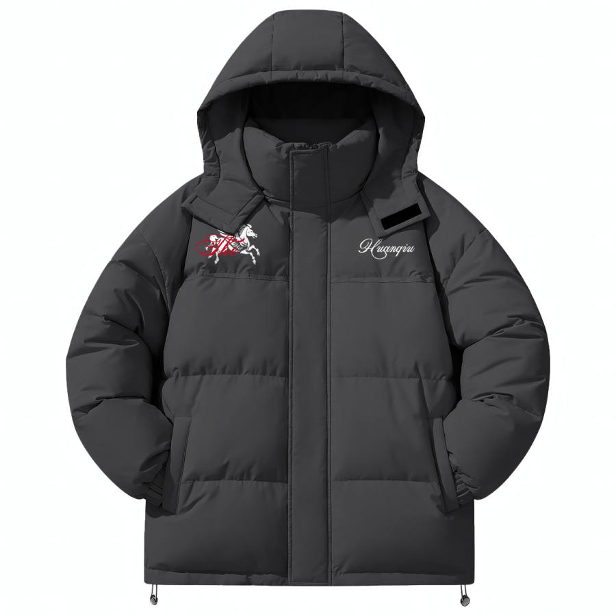 HUANQIU Down Jackets Unisex Hooded Thickened Puffer Jacket