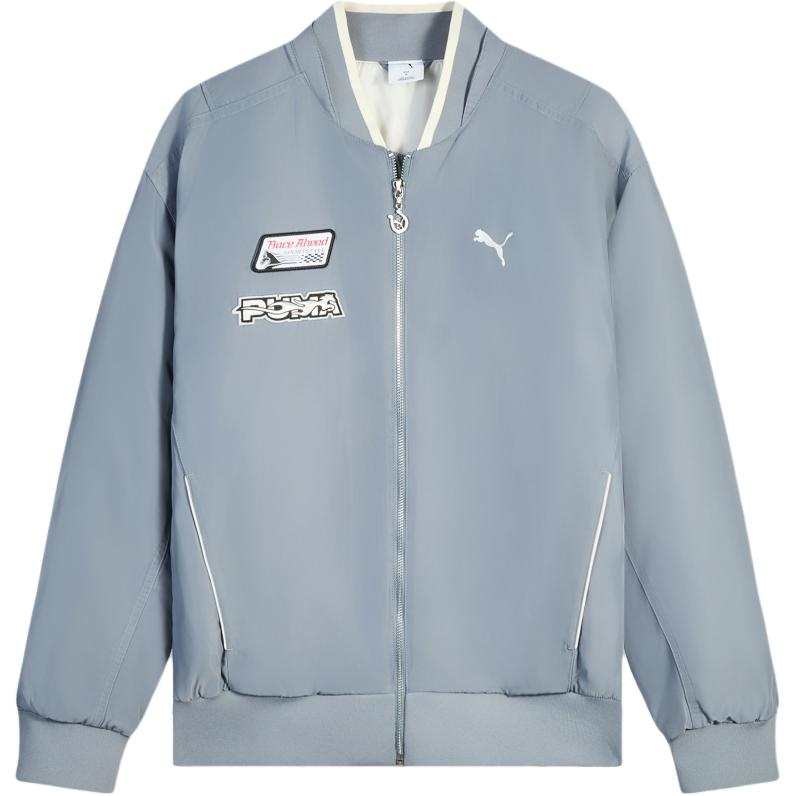 PUMA PUMA Pace Puffer Jackets Unisex Gray Baseball Collar Moderate