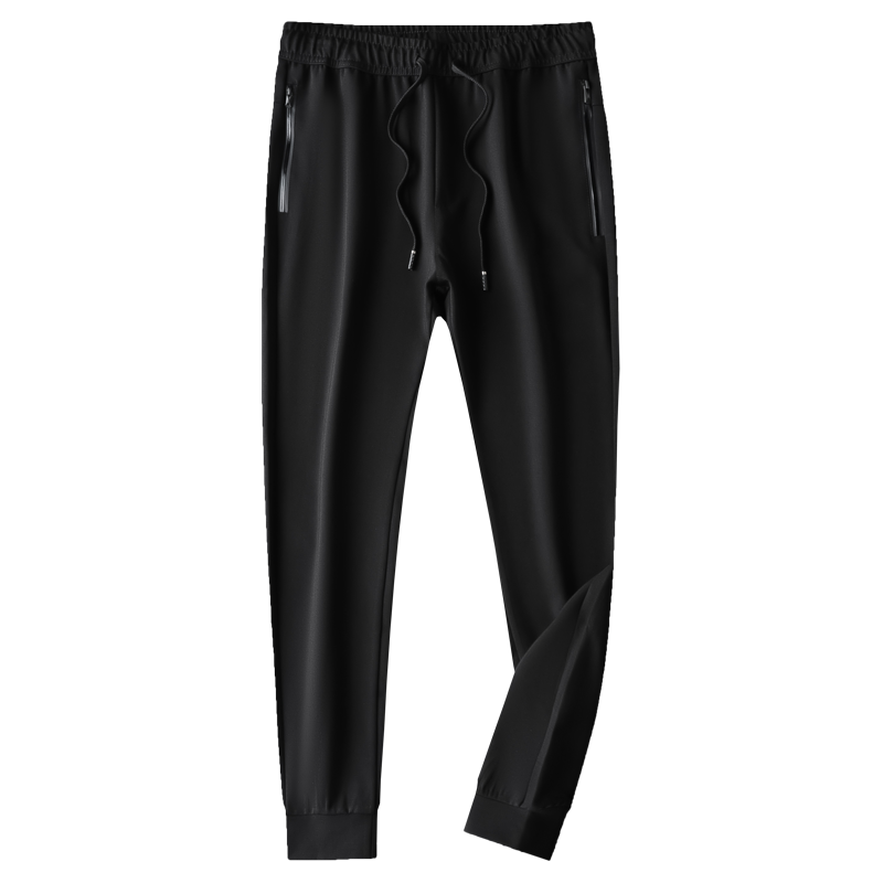 Hodo Casual Pants Unisex Black Moderate Cuffed Pants