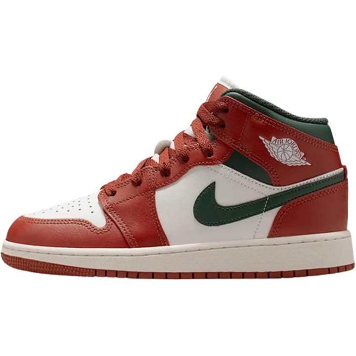 Jordan Jordan Air Jordan 1 Mid top Basketball Shoes White Red Unisex