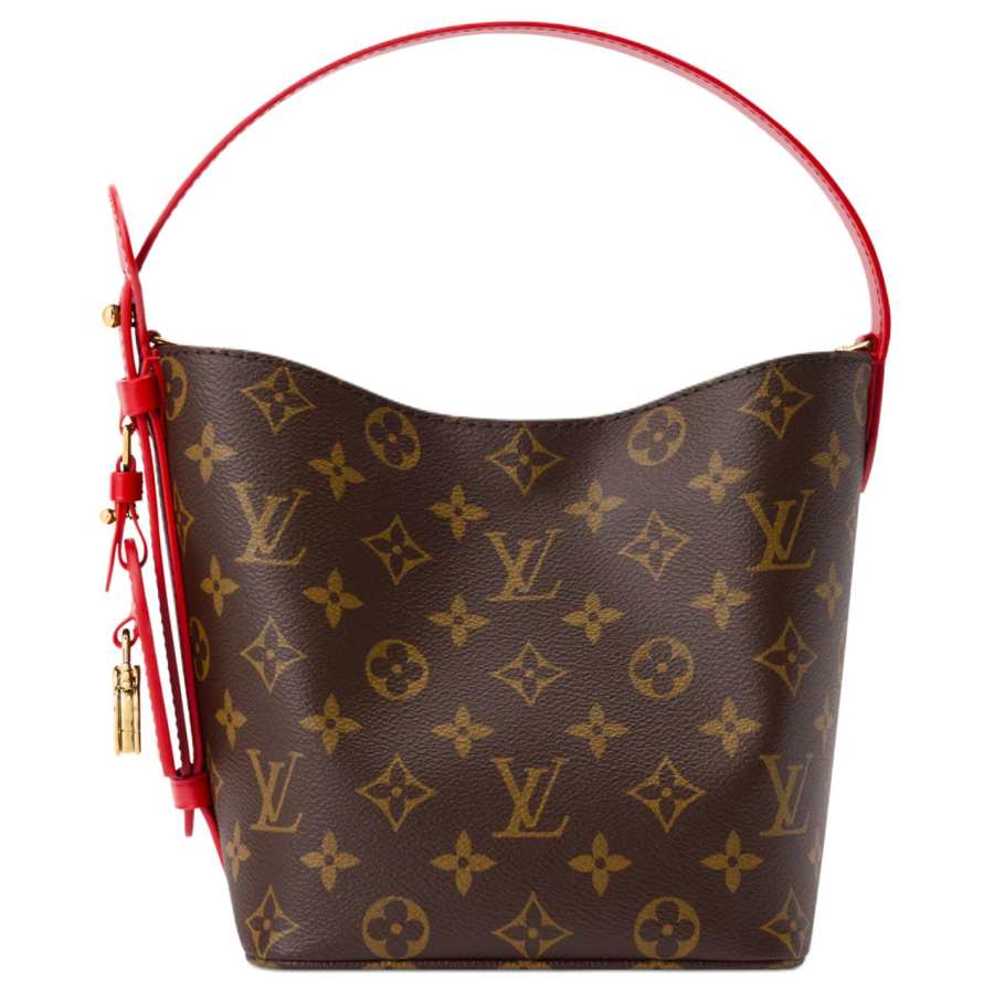 LOUIS VUITTON All In BB Coated Canvas Bucket Bag, One Shoulder Handbag Small Women's Brown & Red