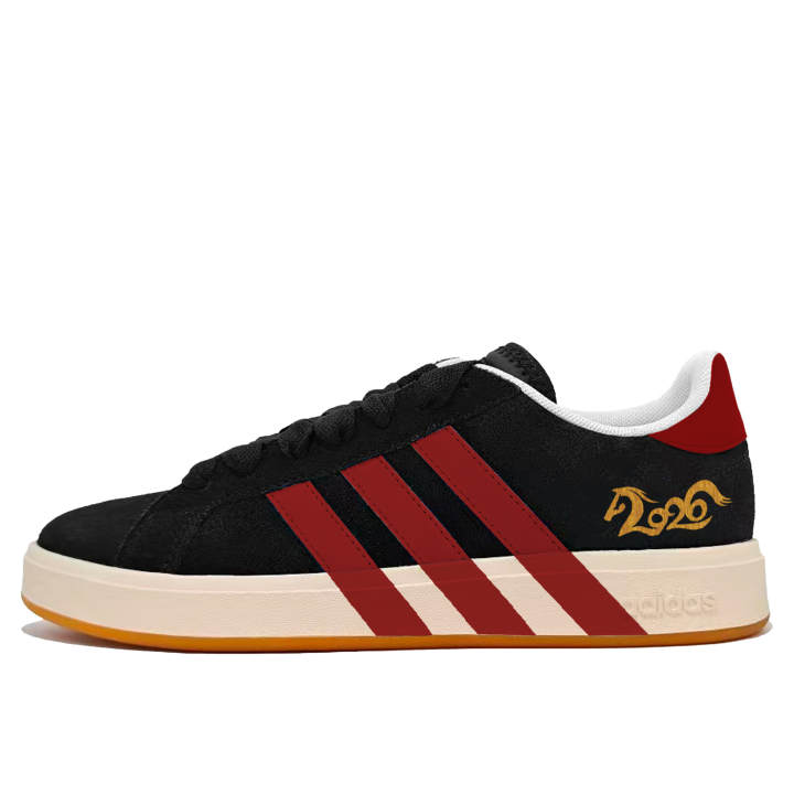 Adidas Adidas Grand Court Base 00s Swift Breeze Gold Synthetic Leather, Split Cow Leather Abrasion Resistant Low top
