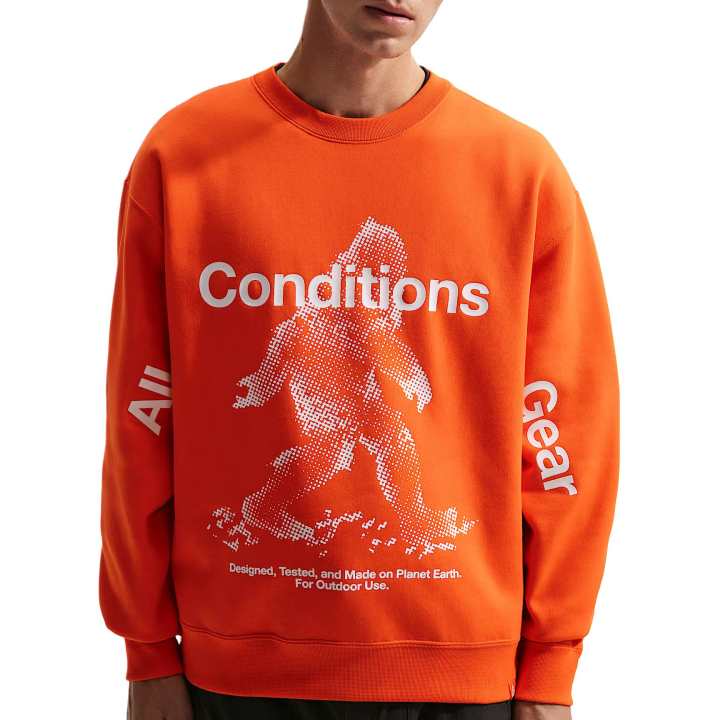 Nike Nike ACG Tuff Fleece Therma FIT Water Repellent Fleece Lined Pullover Crew Neck Sweatshirt Men's