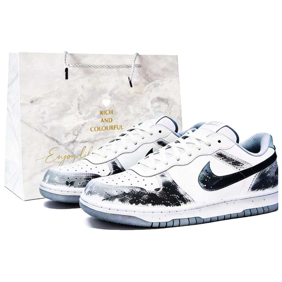 Nike Nike Big Abrasion Resistant Breathable Low top Skateboard Shoes Unisex Black White