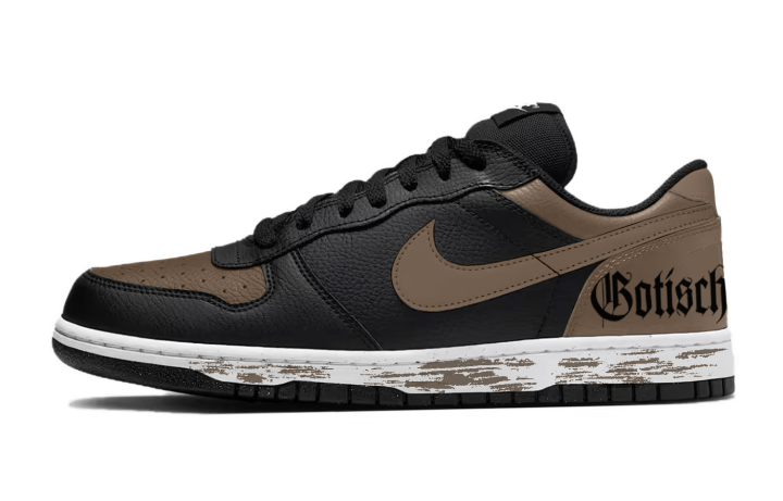 Nike Nike Big Brown Leather Cushioning Low top Skateboard Shoes Men's Black