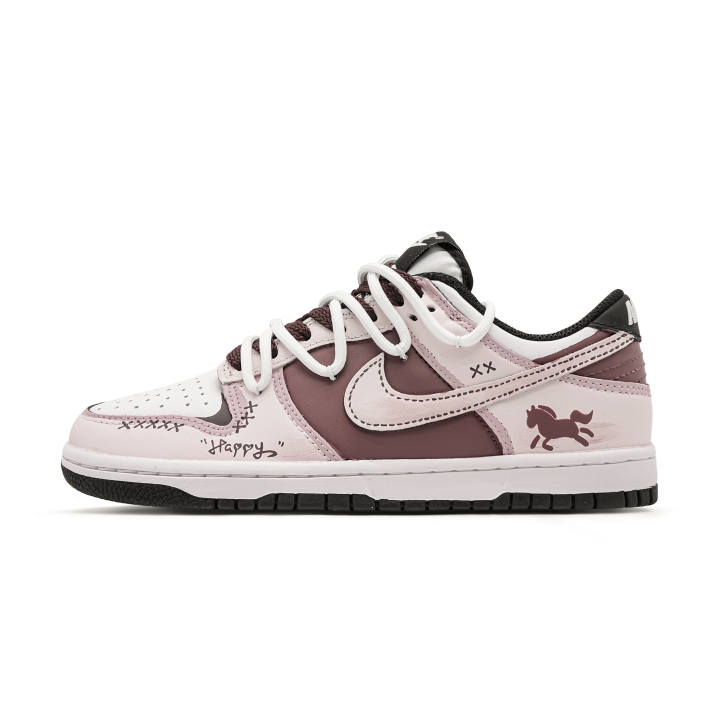 Nike Nike Dunk Pink Brown Companion Relic Leather Low top Kids' Skateboarding Shoes Brown Unisex