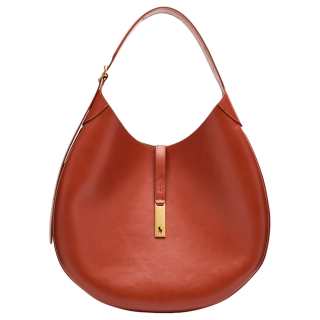 Polo Ralph Lauren Polo ID Calfskin Shoulder Bag Large Women's Red