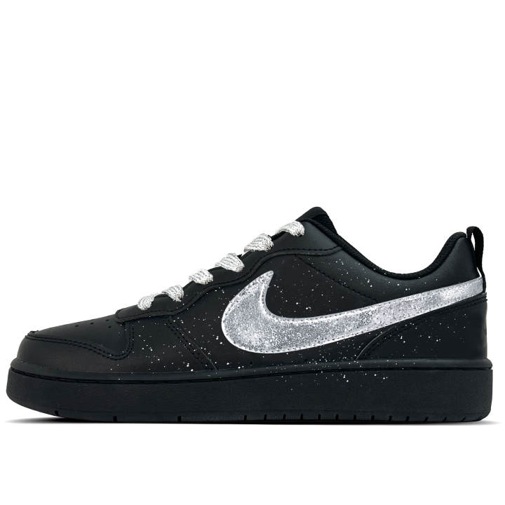 Nike Nike Court Borough Dark Silver Leather Slip Resistant Abrasion Resistant Slip Resistant Abrasion Resistant Low top