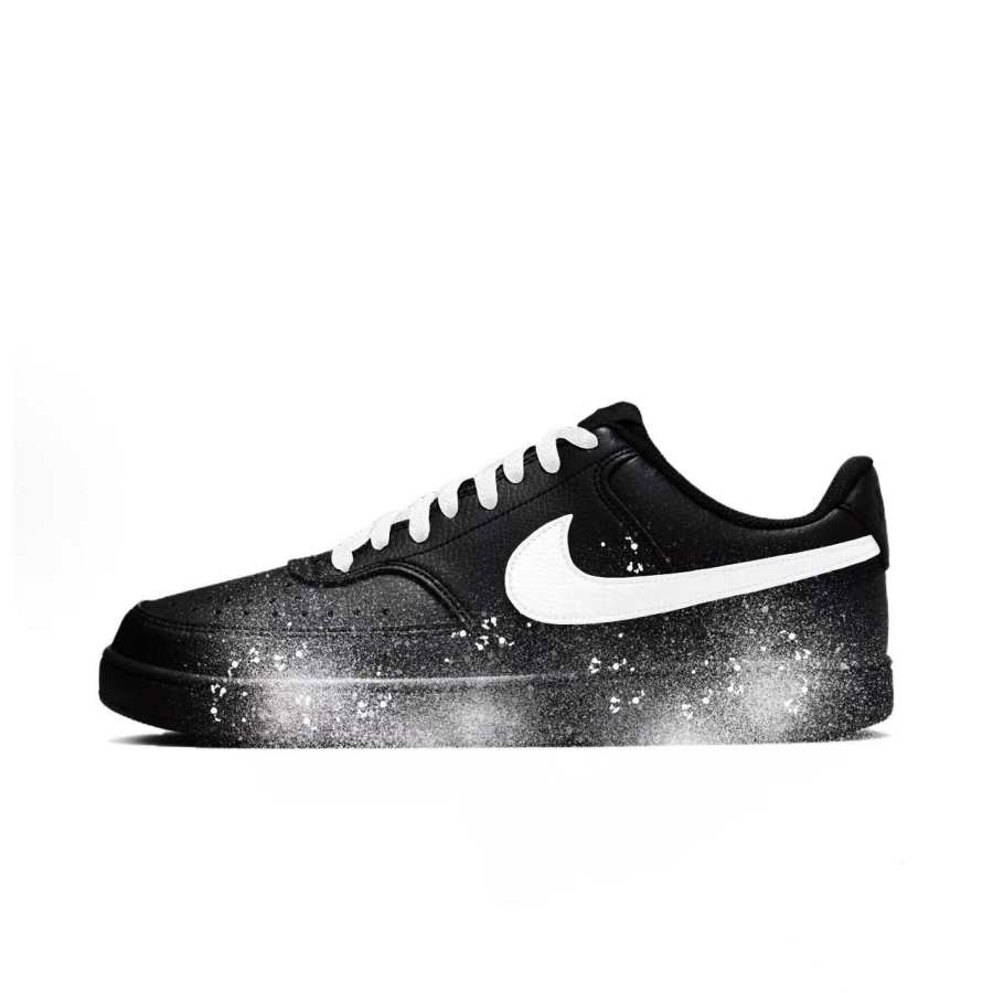 Nike Nike Court Vision Flower Branch Custom, Dark Realm Stars Low top Skateboard Shoes Unisex Black White
