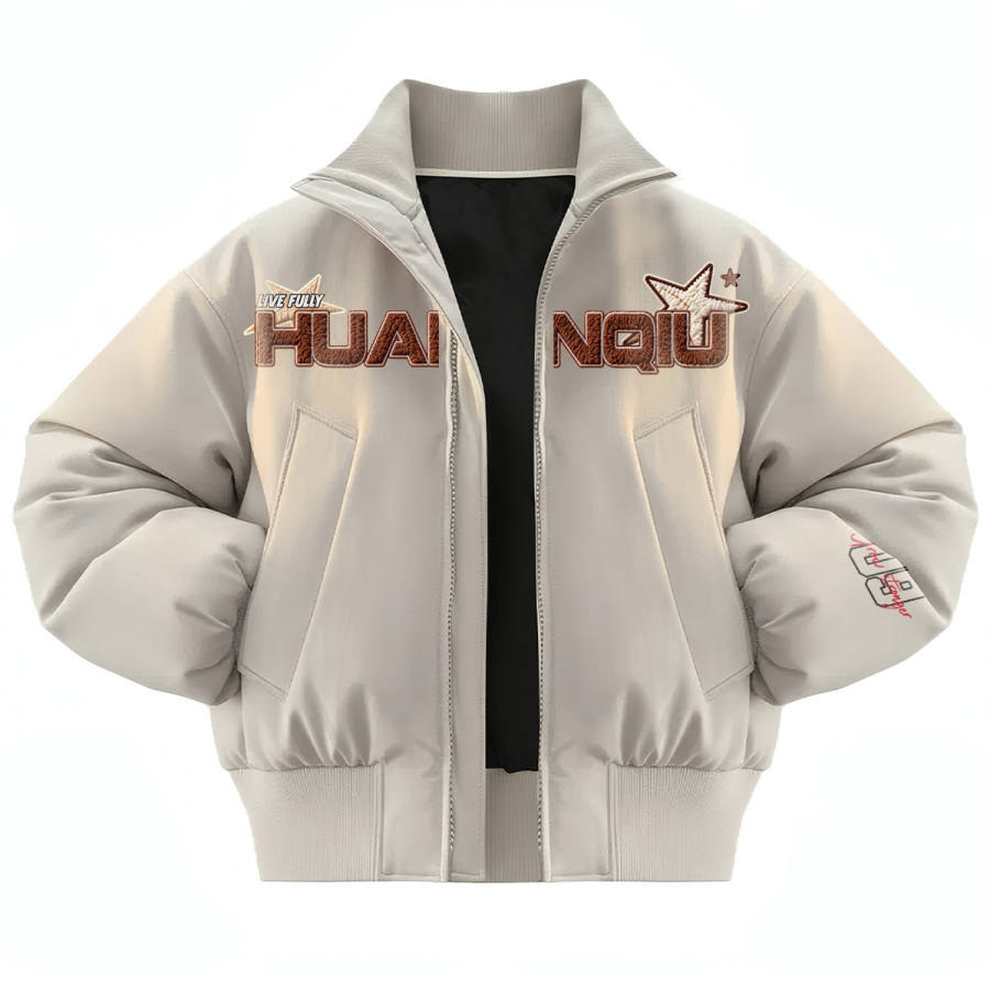HUANQIU Jackets Unisex Stand Collar Thickened