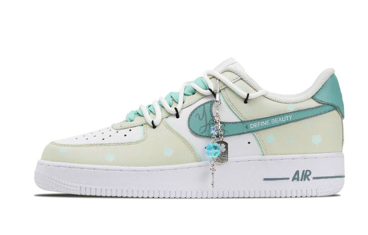 Nike Nike Air Force 1 Synthetic Leather Cushioning Support Height Increasing Low top Skateboard Shoes Unisex Green