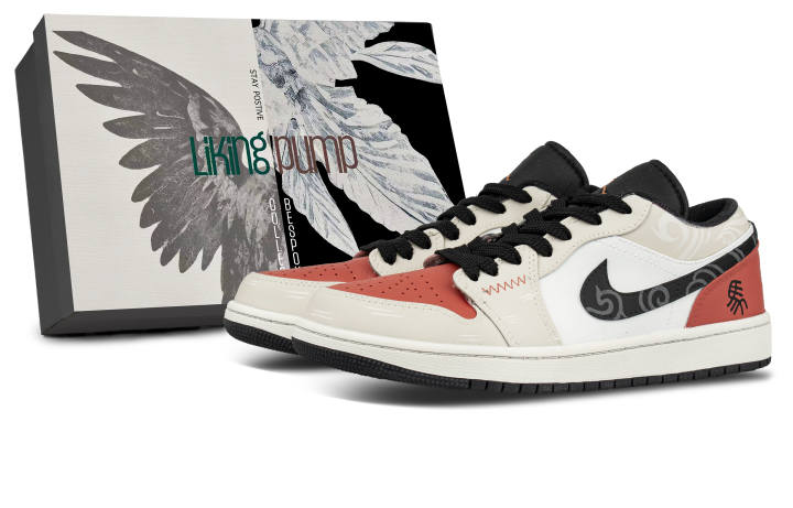 Jordan Jordan Air Jordan 1 Leather Coverage Low top Skateboard Shoes Unisex Beige Warm Red