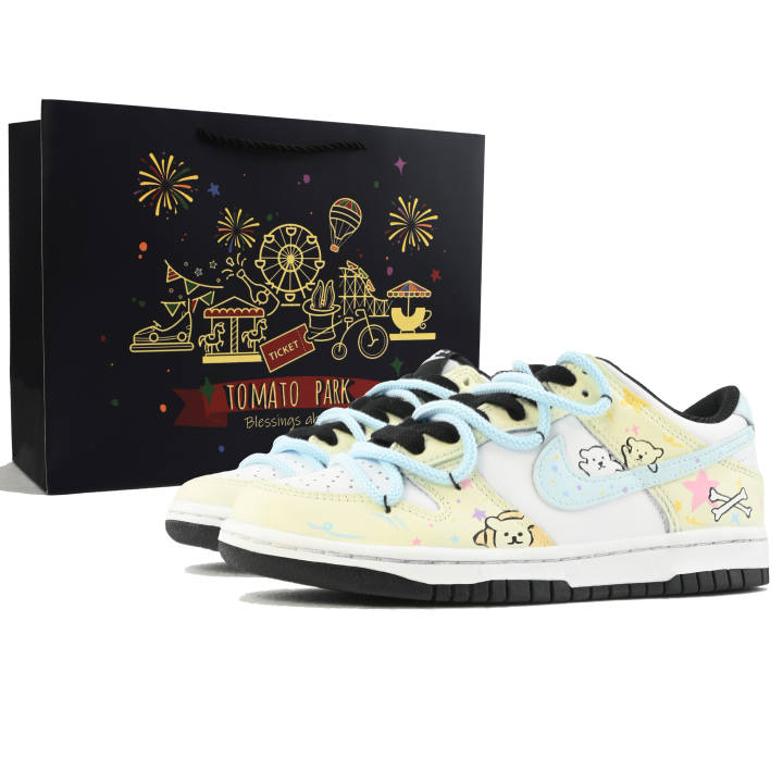 Nike Nike Dunk Star Candy Bear Abrasion Resistant Abrasion Resistant Low top Skateboard Shoes Women's White