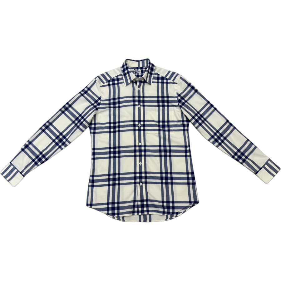 Burberry Shirts Men's Beige Lapel Moderate Straight Fit