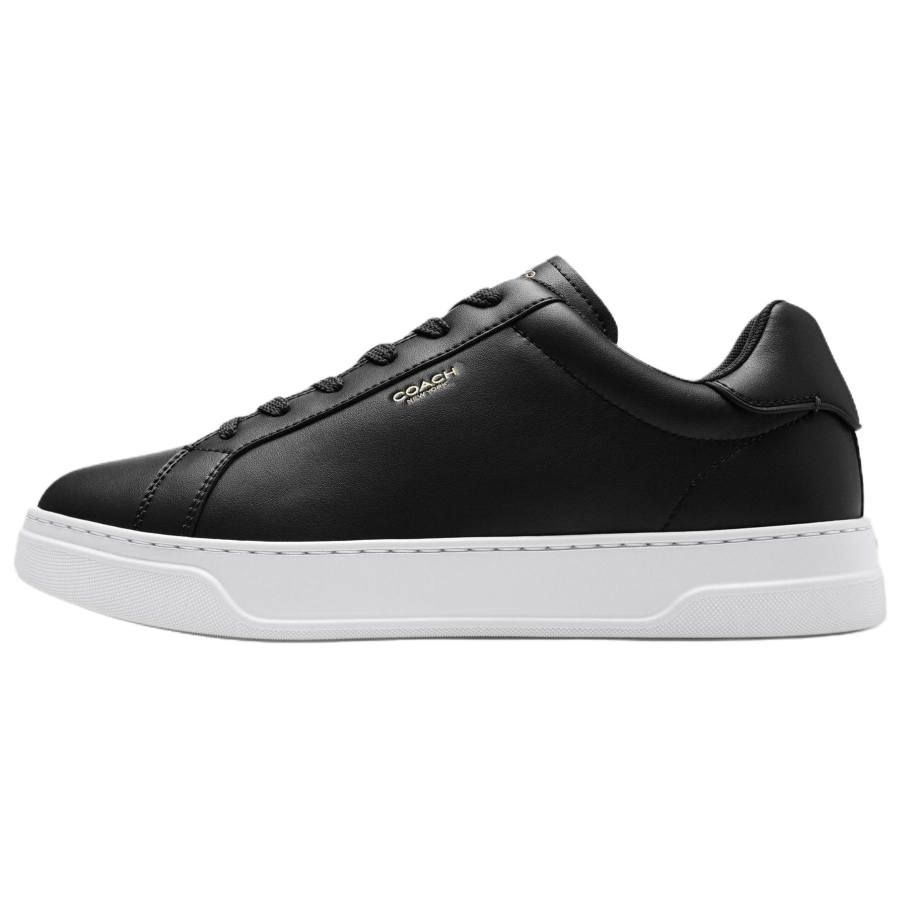 COACH Highline Cow Split Leather Low top Skateboard Shoes Men's Black