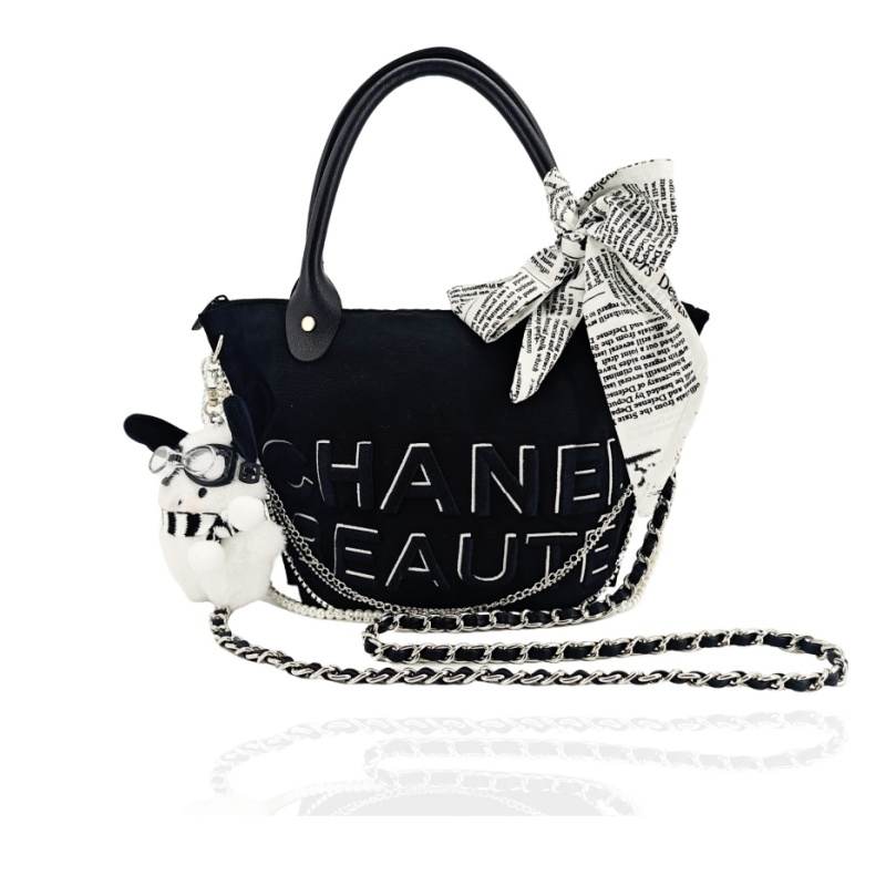 CHANEL Custom Makeup Bag Canvas, Portable, Crossbody Bag Dust Resistant Portable Storage